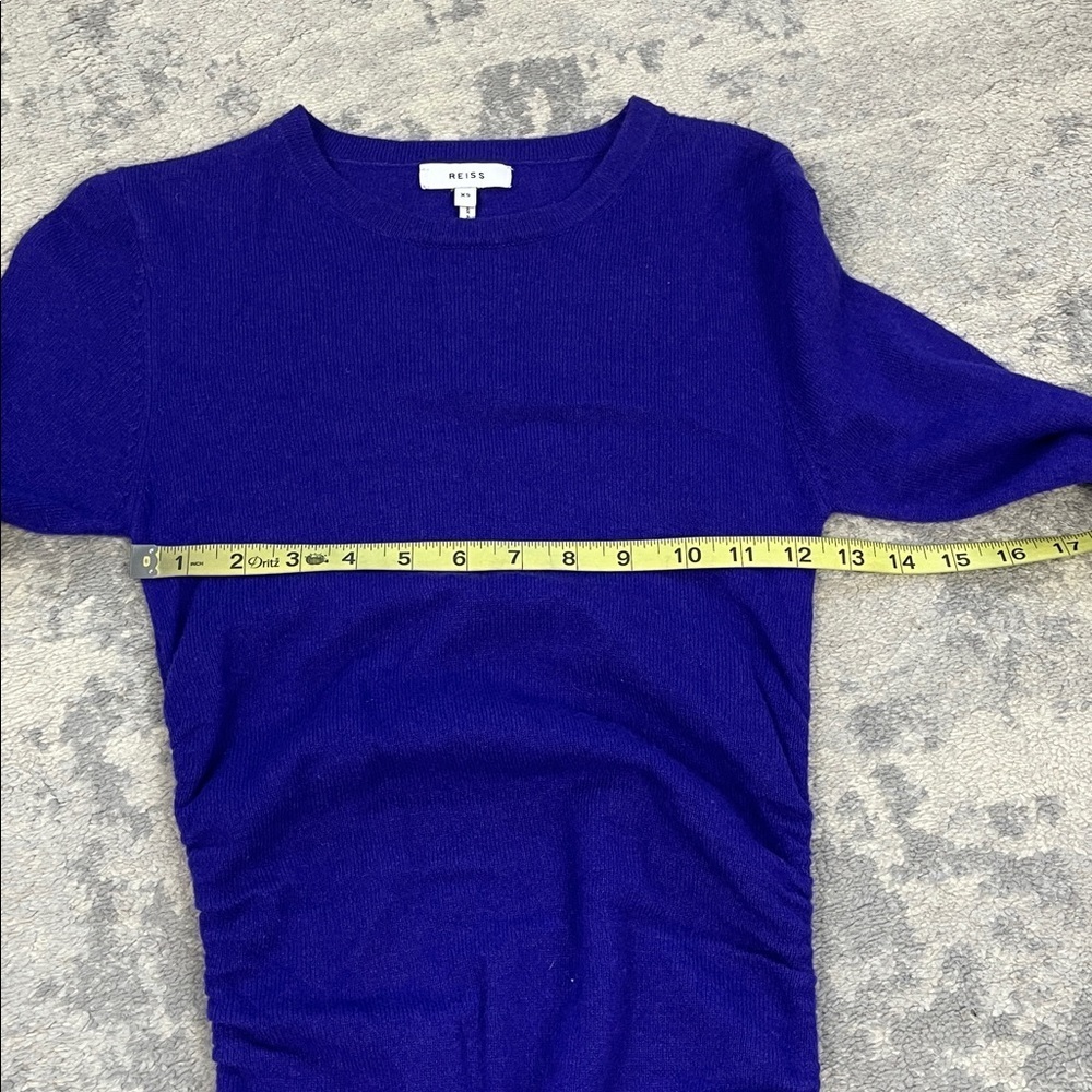 New Reiss Charley Ruched Long Sleeve Sweater Dress Wool Blend Purple Sz XS - Picture 9 of 16